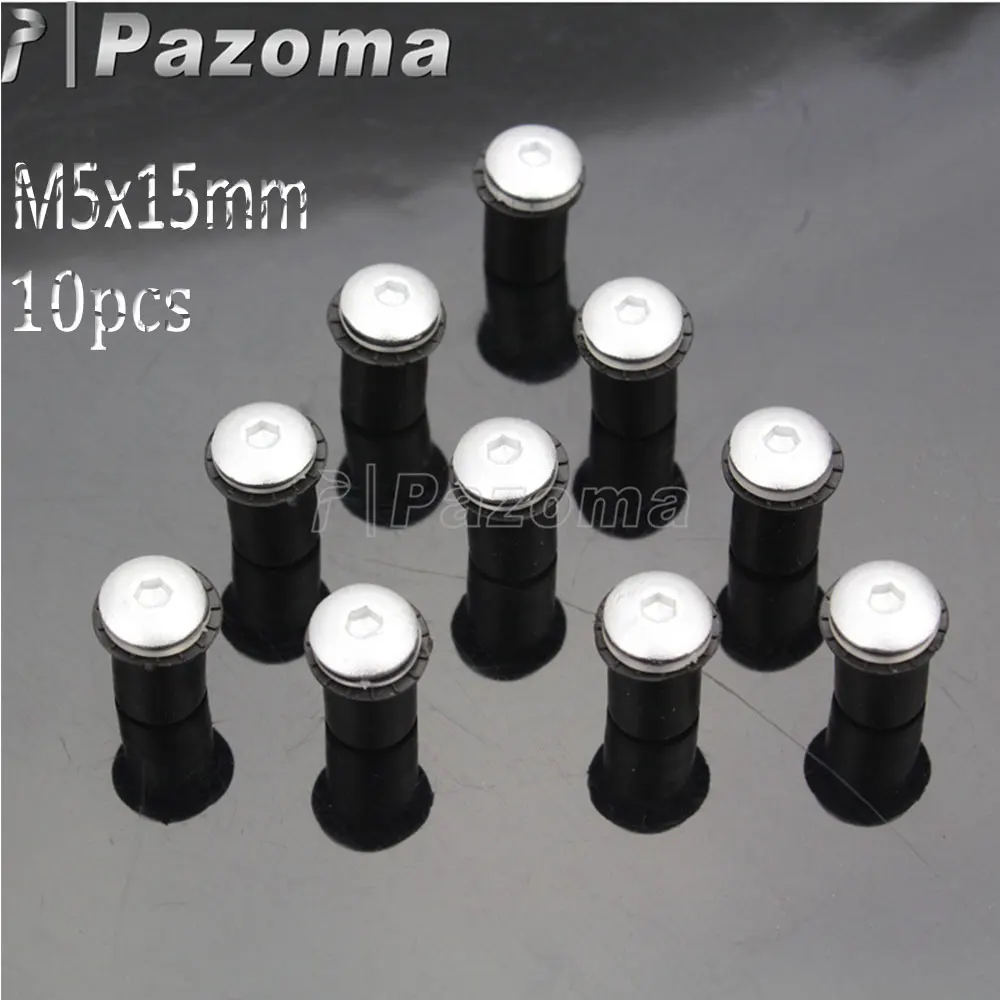 6 Color Universal 10pcs M5*15mm Motorcycle Windshield Screws Windscreen Fairing Well Nut Bolts Screw For Honda CBR Yamaha Suzuki |