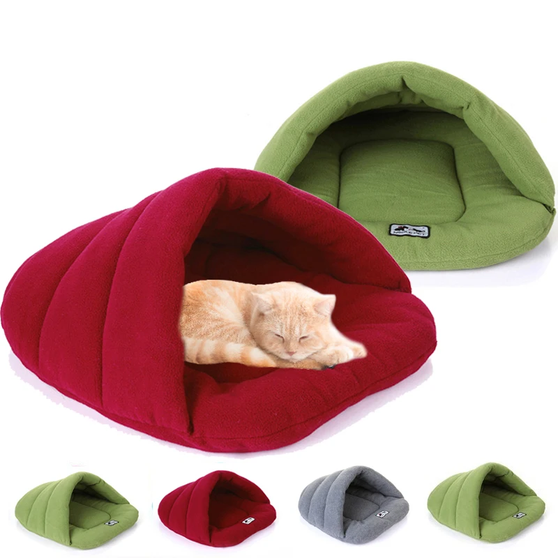 Теплый лежак для собаки дом флисовый питомца кровати коврик маленький щенок