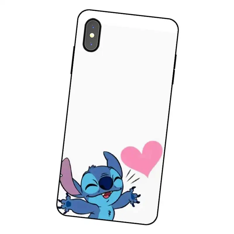 P212 Stitch Lovely Black Silicone Case Cover For Apple iPhone 11 Pro XR XS Max X 8 7 6 6S Plus 5 5S SE |