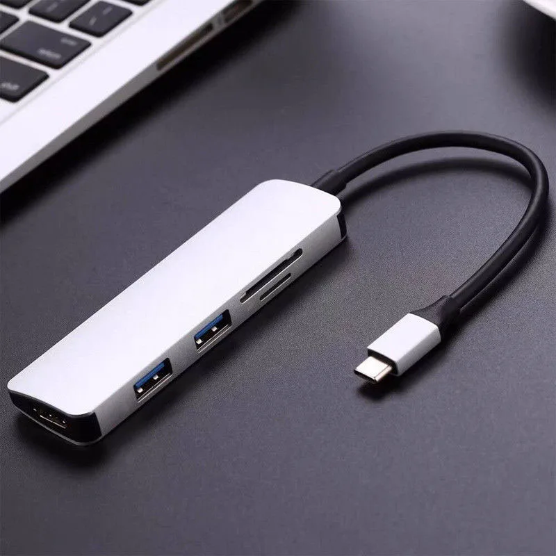 5 в 1 Type-C концентратор USB-C к 4K HDMI USB 3 0 SD TF кардридер адаптер для MacBook HSJ-19 |