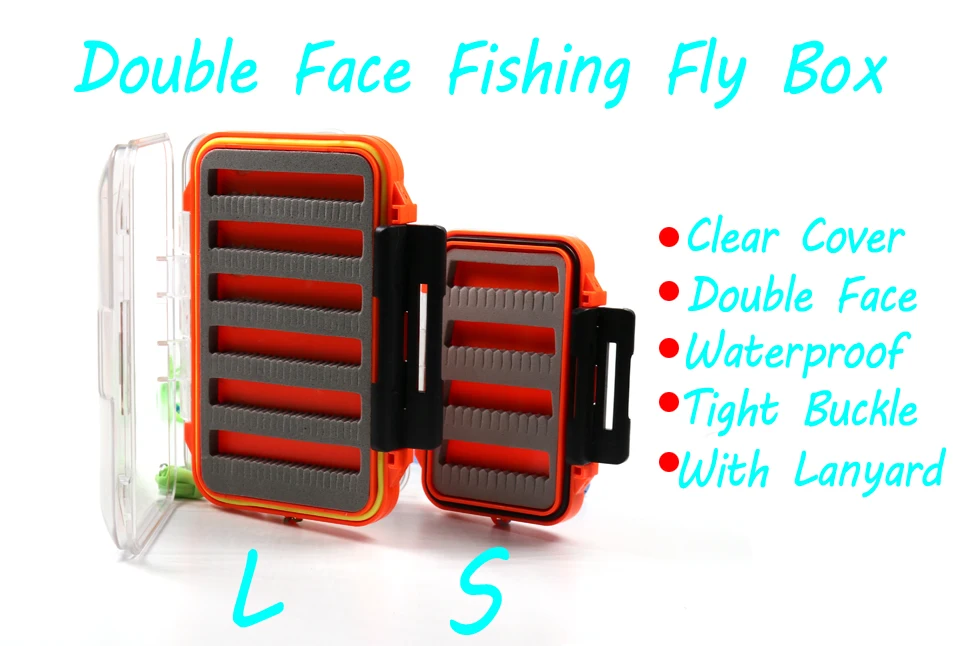 Bimoo 1 шт. 2 слоя Fly рыболовные снасти Коробка Водонепроницаемый чехол для Nymph сухие мокрые мушки форель Карп лосось Рыбалка Fly Box S L