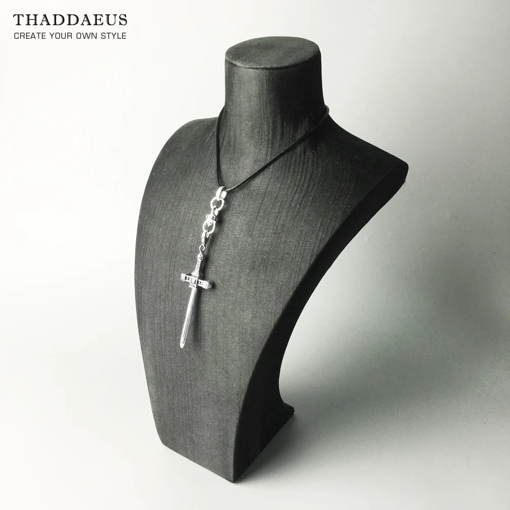Ожерелье с мечом 2017 Фирменная кожаная веревочная цепочка модные классические