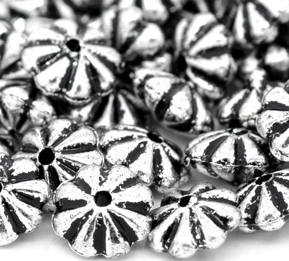 

1000 Antique Saucer Acrylic Spacer Beads 6x4mm