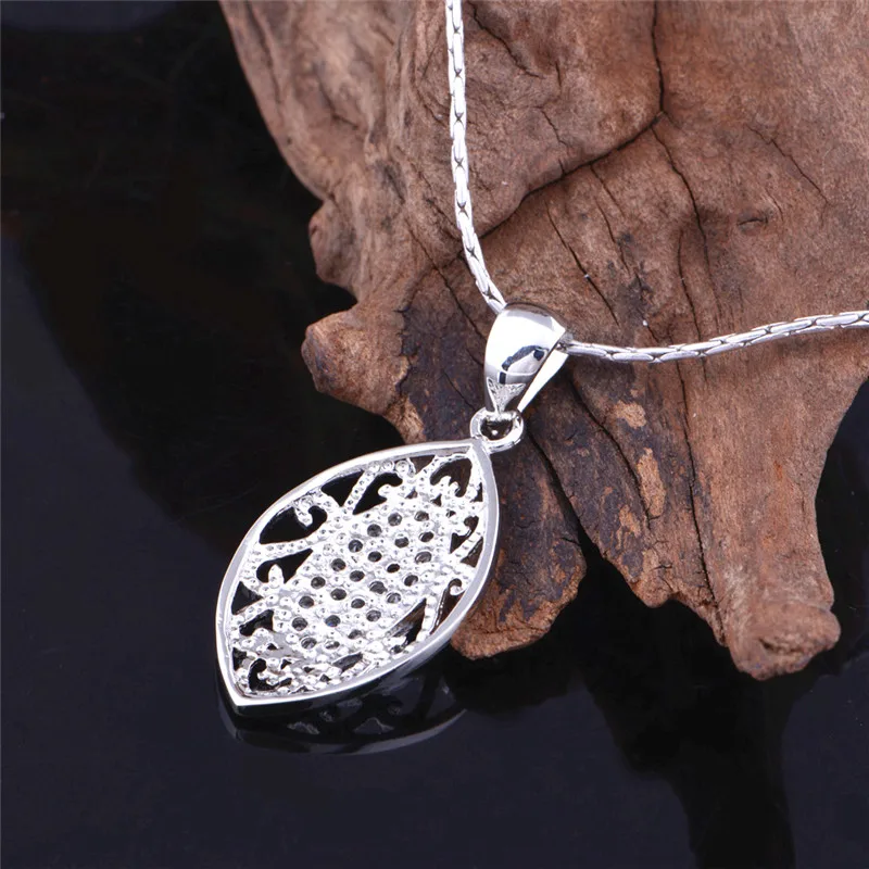 Модные женские серебряные ожерелья со стразами Joyas De Plata с подвесками в виде ампа