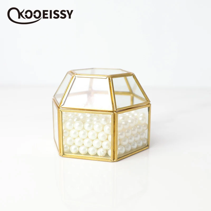 Индивидуальная стеклянная коробка для свадебных колец деревенская предложение