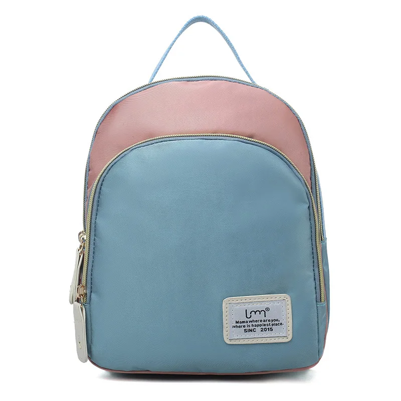 ligth blue pink Новая сумка для подгузников для мам, маленький рюкзак для подгузников на плечо, органайзер для младенцев, сумка для пеленания, сумка для путешествий - Цвет: ligth blue pink
