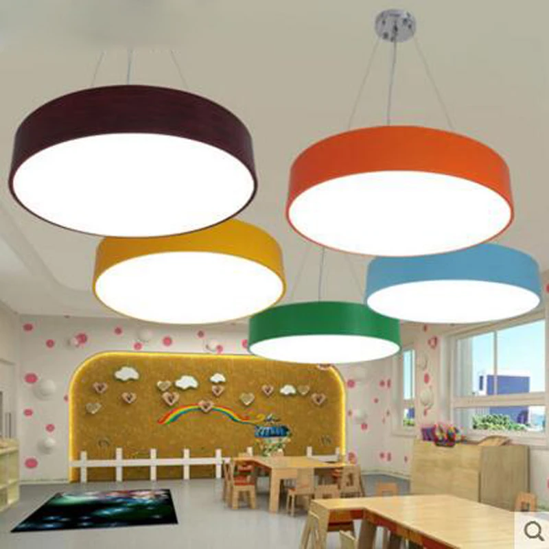 Современная Минималистичная цветная Люстра для детского сада магазин детской