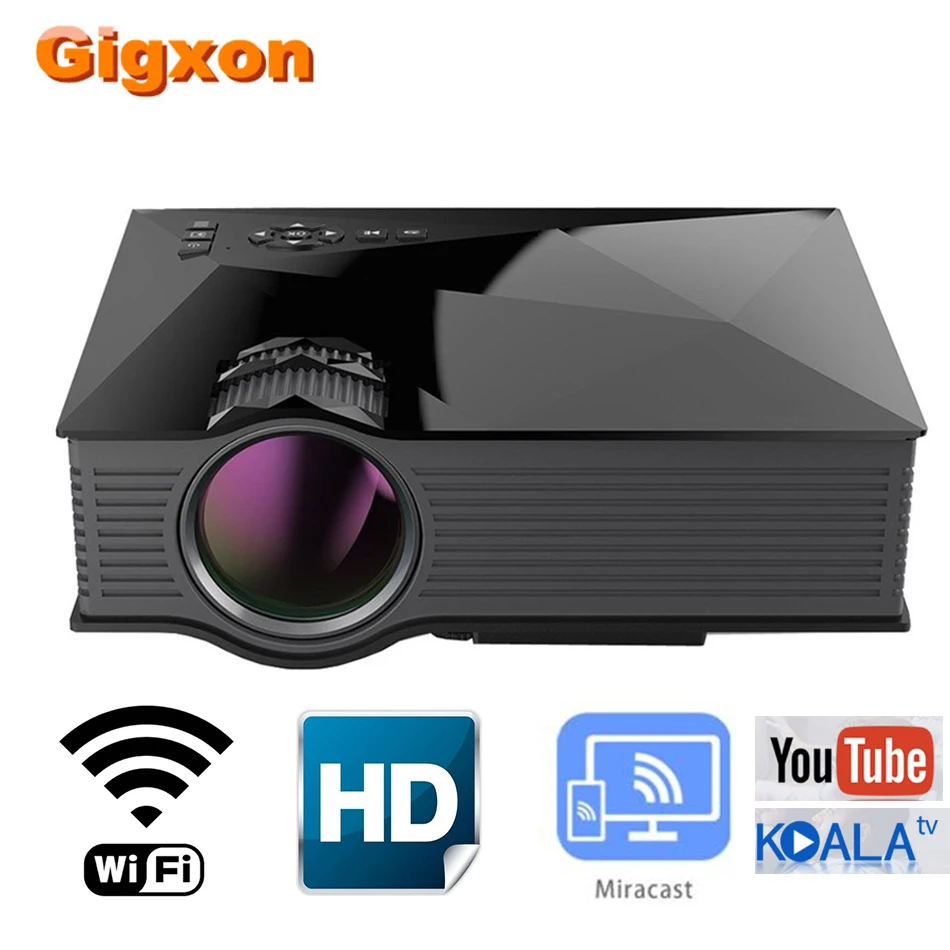 Gigxon UC68 проектор для домашнего кинотеатра 800*480P DLNA Miracast Airplay lcd проектор портативный макс 1080P поддержка 2000 люмен HDMI USB