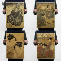 posters and printsvintage japanese ukiyo e poster history bar counter adornment kitchen wall stickerspainting paper poster