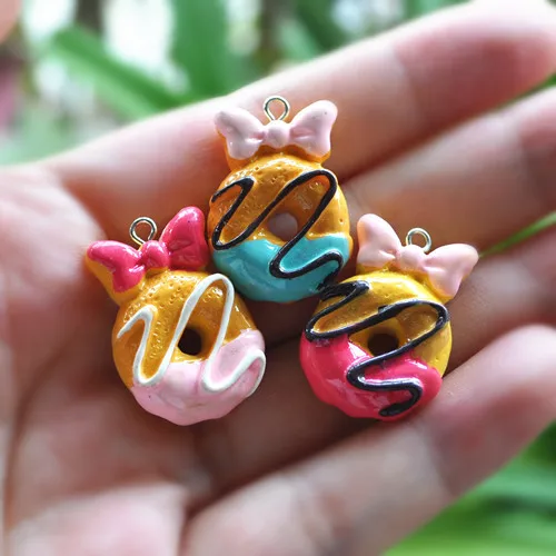 Милые Подвески из смолы пончик кулон для DIY ожерелье/браслет серьги|resin charms|charm
