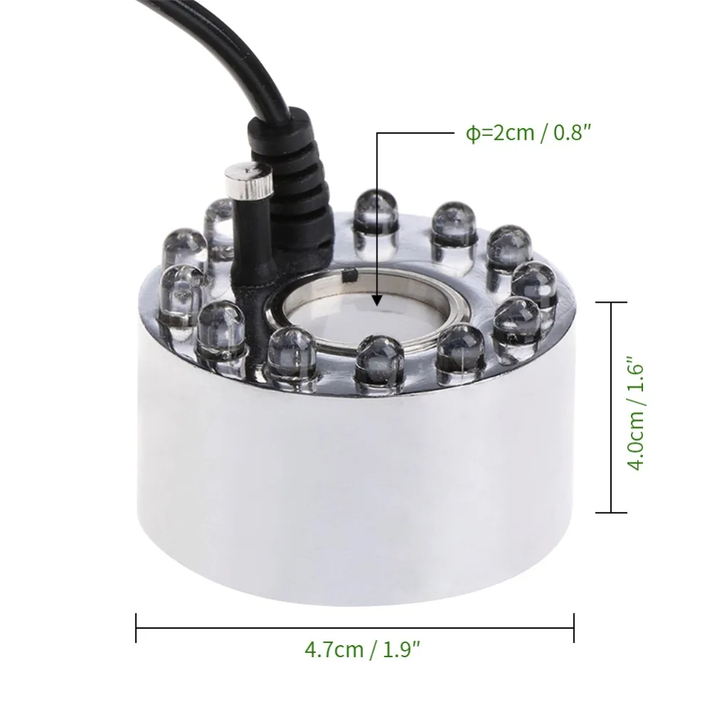 12 LED ультразвуковой фонтан для воды распылитель пруда увлажнитель воздуха