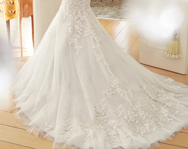 Мода 2016 года Винтаж детское платье силуэта русалка свадебное Поезд Vestidos