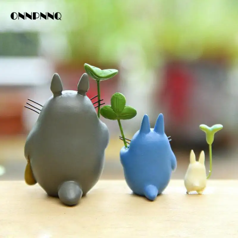 Кукла Тоторо с листьями миниатюрные фигурки мультяшное животное сделай сам