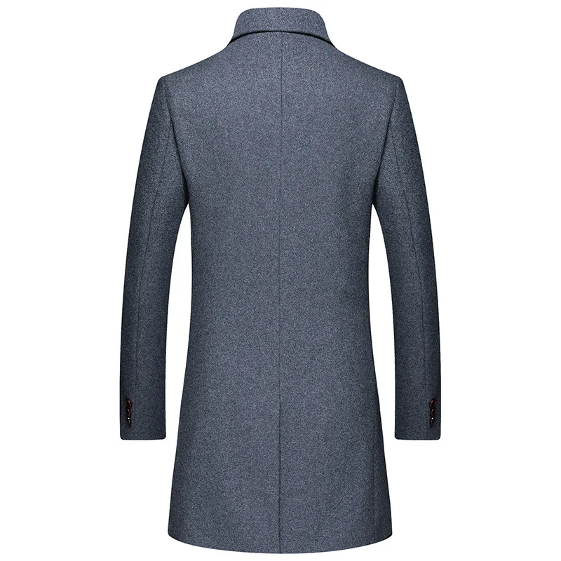 

2020 Winter New Long Slim Chaqueta Hombre Lana Excellent Quality Thicken Men Winter Coat Wool