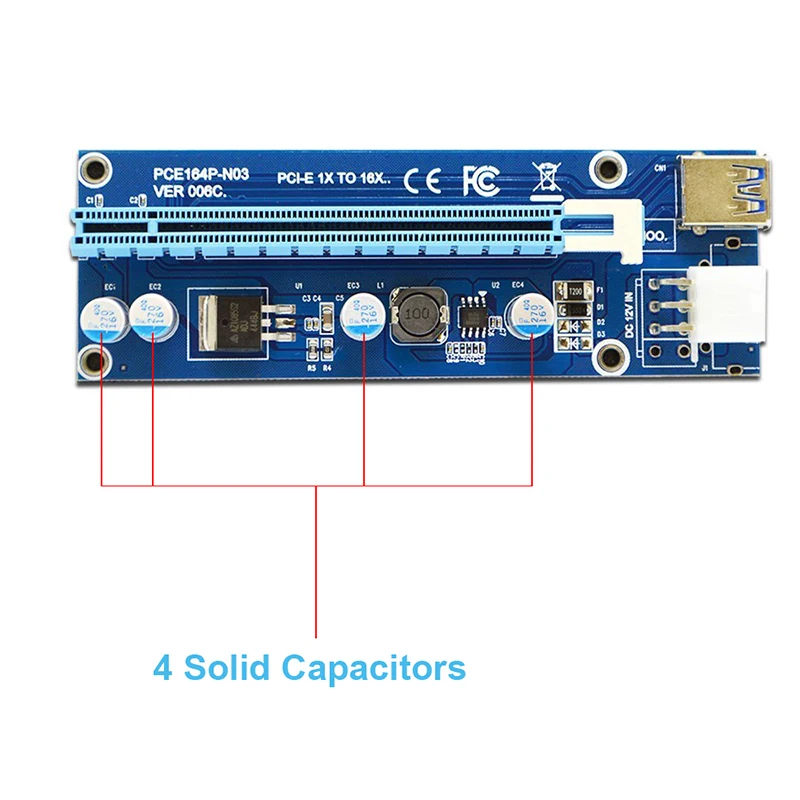 PCI Express e 1X к 16X кабель для майнинга USB 3 0 Биткоин Майнер машина X16 адаптер питания от