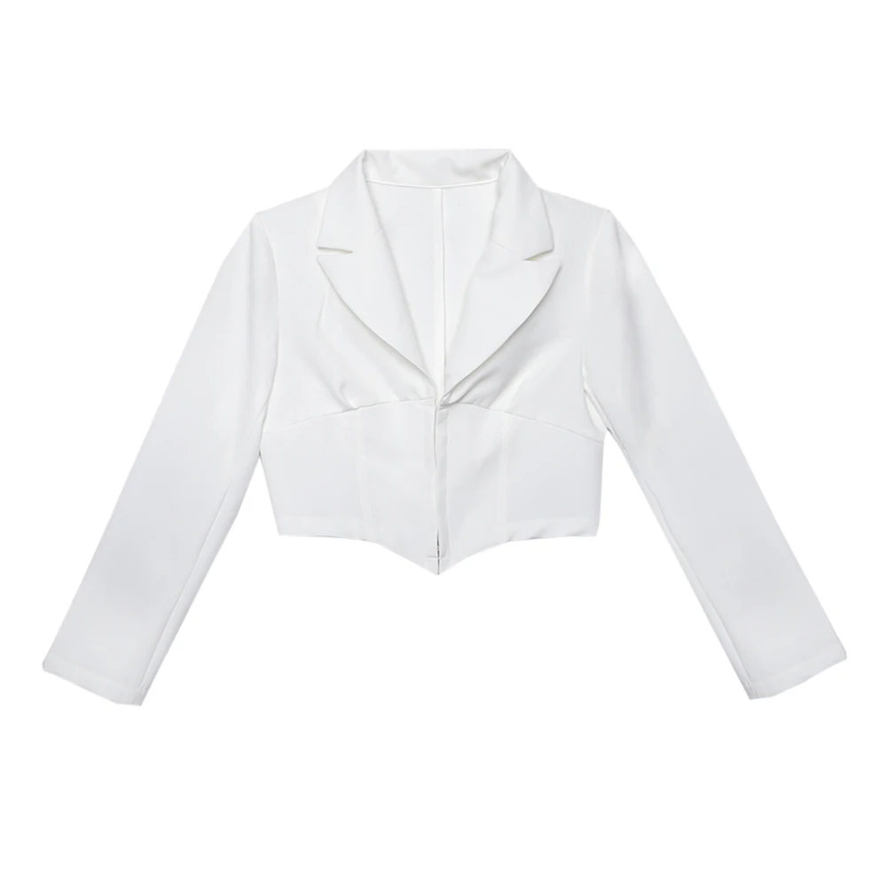 Пикантный женский пиджак с глубоким V образным вырезом костюм длинным рукавом