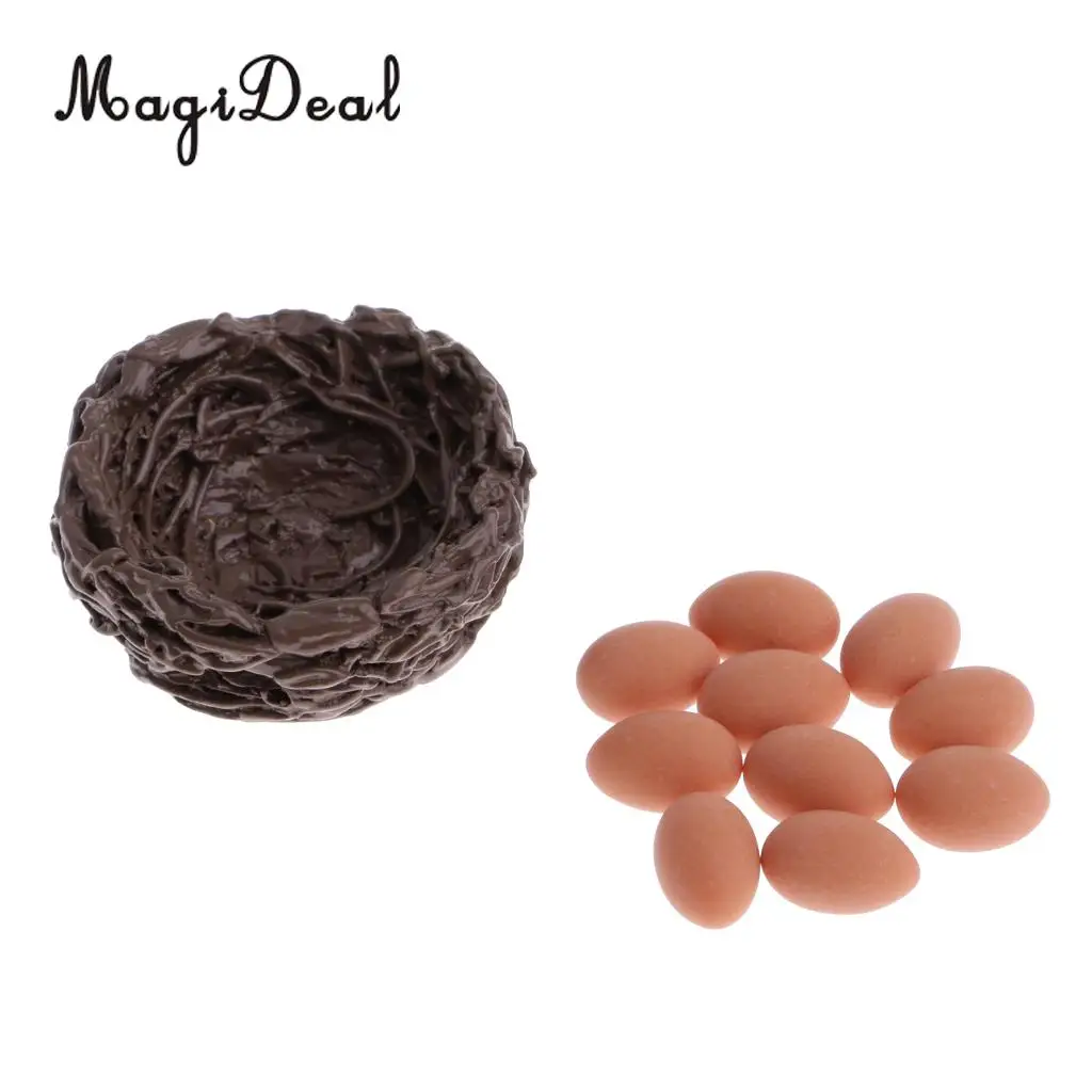 MagiDeal моделирование 1/12 весы кукольный домик миниатюрные куриные яйца и гнездо набор для детей игрушечный миксер Играть Игрушка микро пейзаж