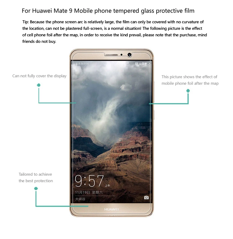 Msvii бренд 9 H для Премиум Закаленное стекло Huawei Mate mate9 заставка усиленного защитная