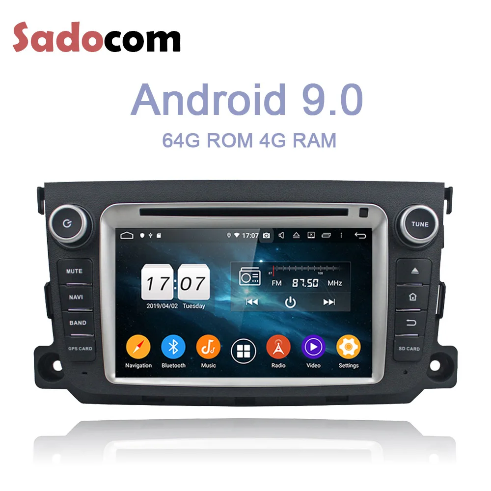TDA7851 2 din Android 9.0 Bluetooth 4.2 4GB RAM 64GB ROM Car DVD Player For Benz SMART 2011 2012 2013 2014 RADIO GPS Glonass map |