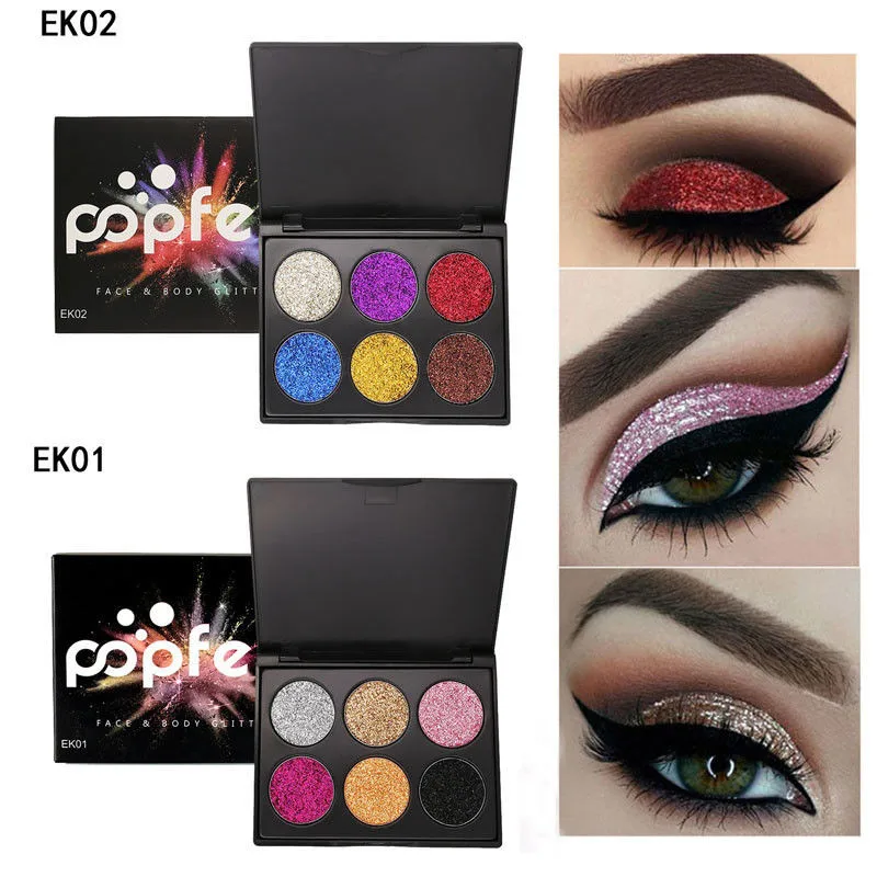 Popfeel Diamond Glitter Powder Makeup Eyeshadow Palette Long-lasting Beauty Women Metallic Eye Shadow Tool |