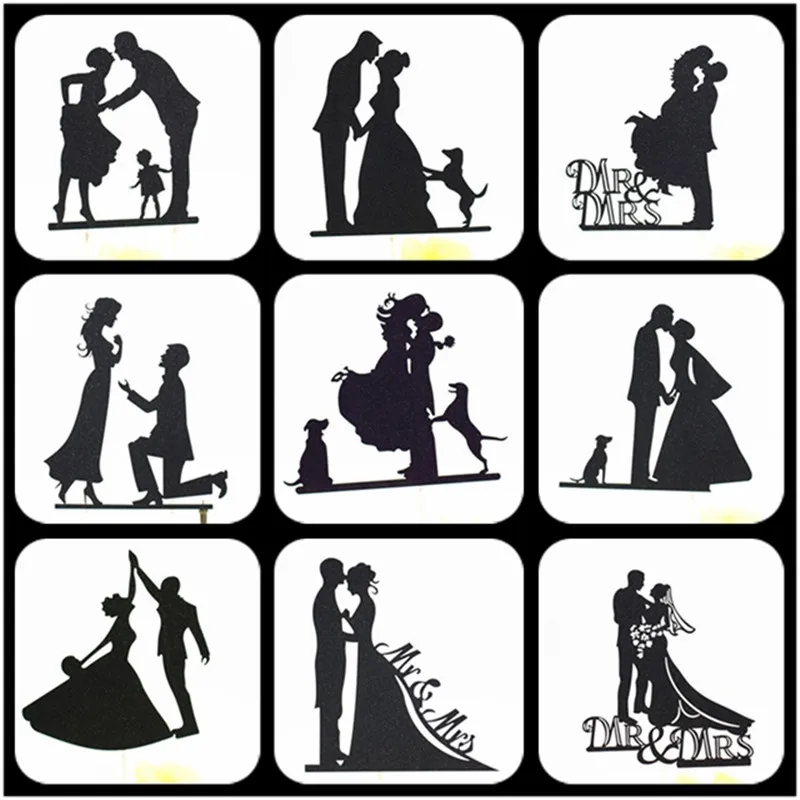 

Wedding Cake Topper Black Weeding Decoration For Weddings Mr Mrs Wedding Cake Topper Party Supplies Bride And Groom Cake Topper