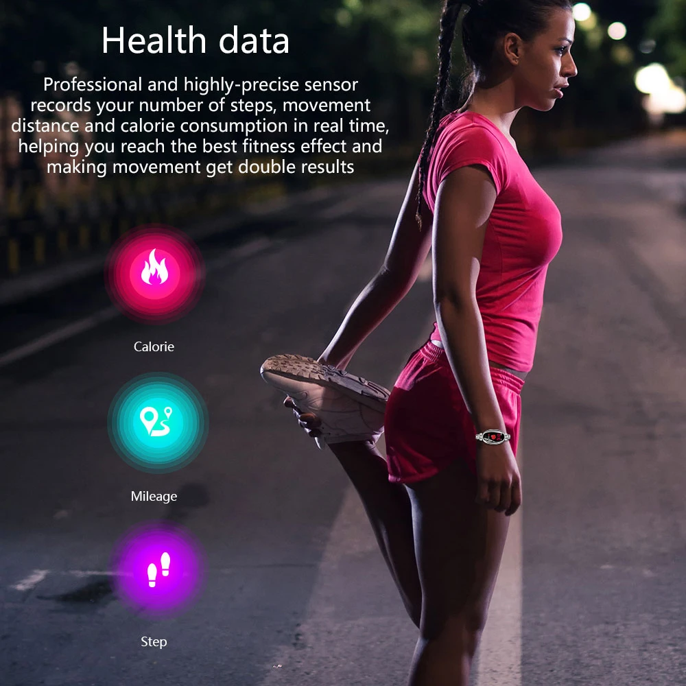 Smarcent E68 Умные часы женские с измерением пульса, водонепроницаемые IP67, фитнес-браслет для спорта, браслет для здоровья, 14 дней автономной работы