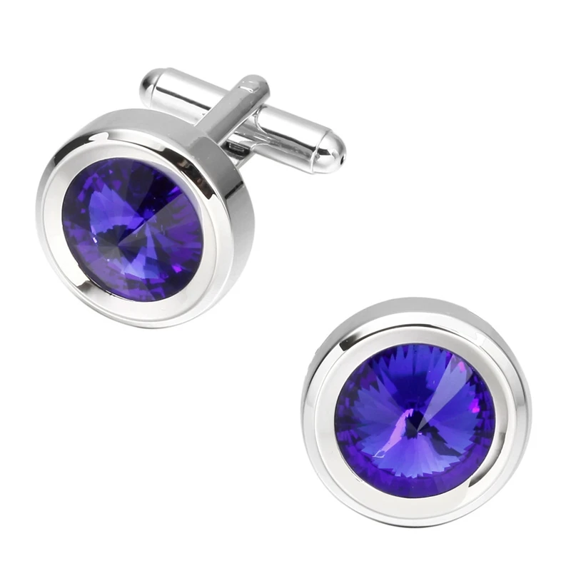 Бесплатная доставка Новинка Роскошные синие белые запонки круглые мужские