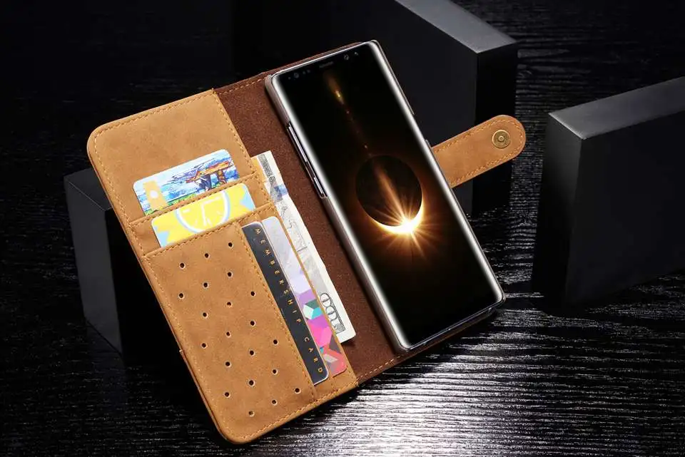 Флип-чехол с ремешком для samsung Galaxy Note 10 Plus 9 8, чехол S7 Edge, S8, S9, S10 Plus, S10e, кошелек, чехол из искусственной кожи, чехол для телефона