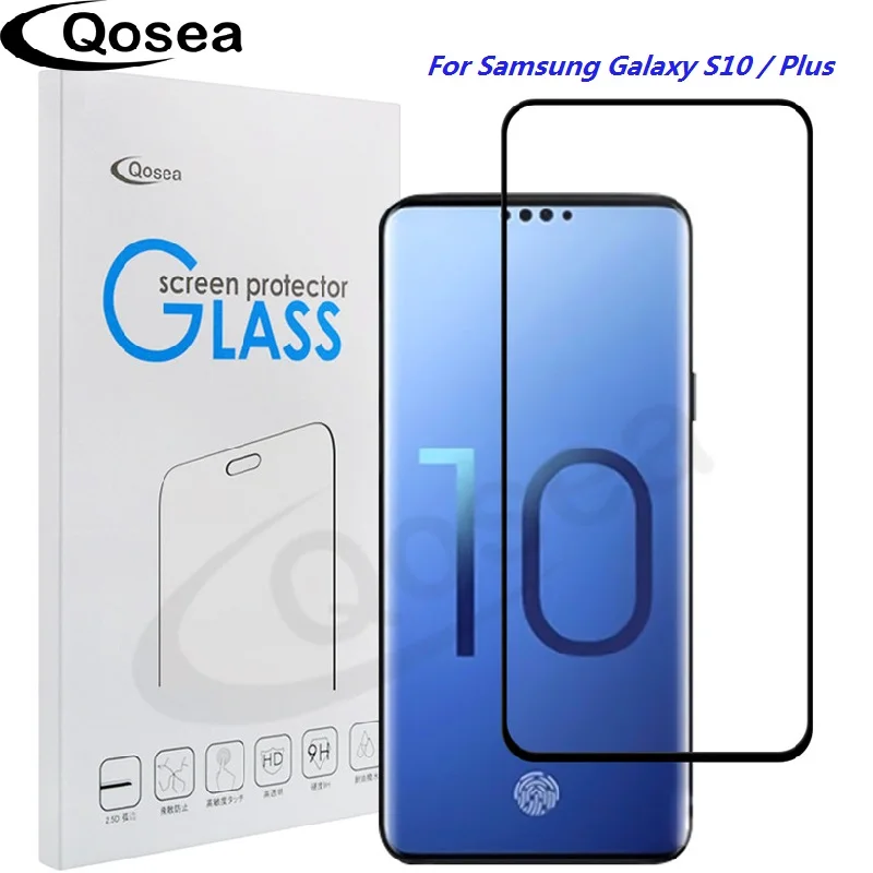 Qosea телефон Экран протектор для samsung Galaxy S10 Plus закаленное Стекло с уровнем