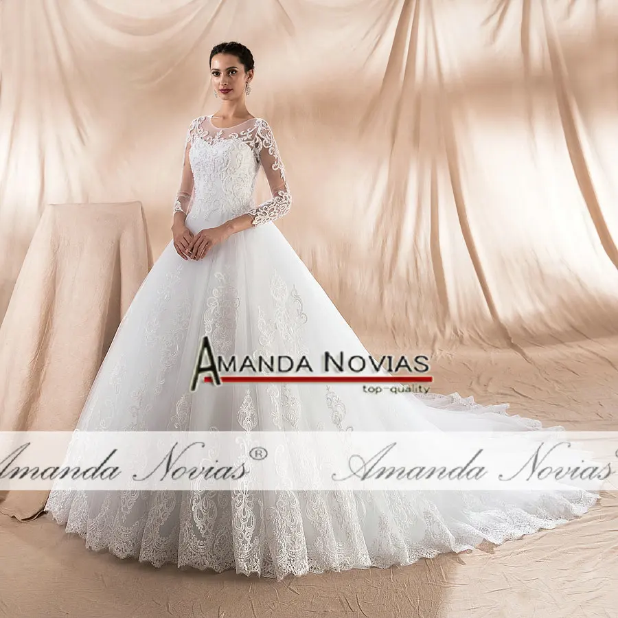 Аманда Novias Милое Свадебное платье с жемчугом новое платье невесты vestidos de noiva