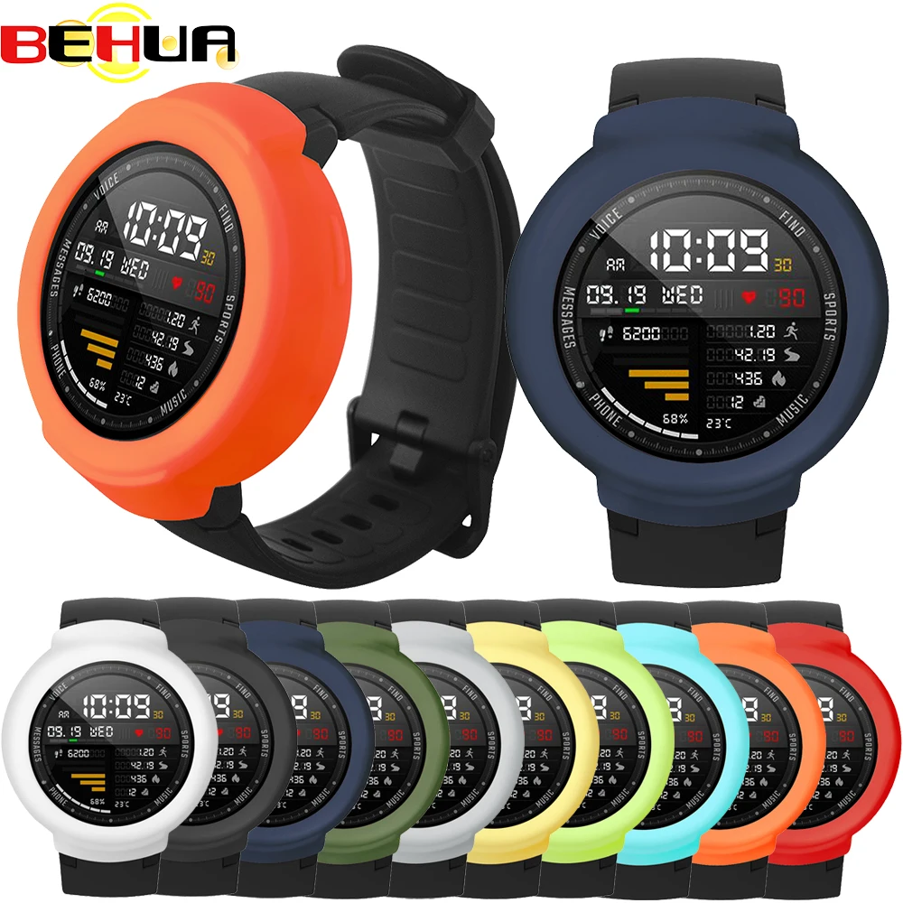 Soft Silicone Protective Case Cover for Amazfit Verge Watch Protector Frame Shell for Xiaomi Huami 3 Verge Wacth Accessories 059