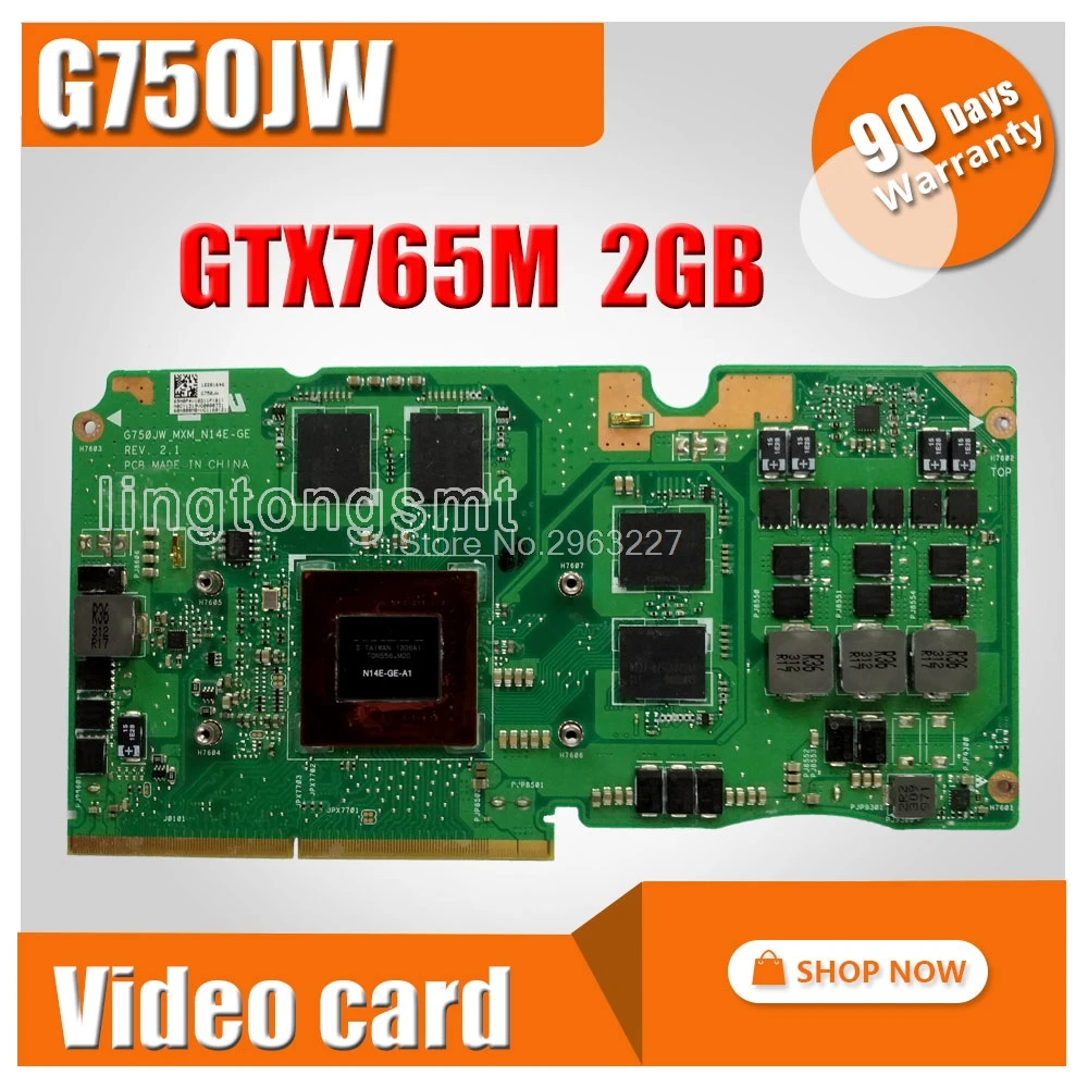 

GTX 765M 2GB VGA карта для For Asus ROG G750J G750Js g750JM карта для ноутбука G750JW N14E-GE-A1 видеокарта GeForce GTX765M