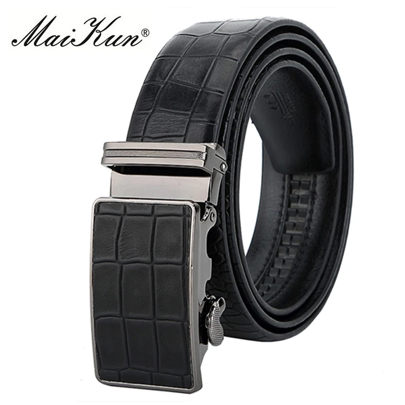 

MaiKun Men's Automatic Belts For Men Leather Belt For Business Casual Crocodile Pattern Belt