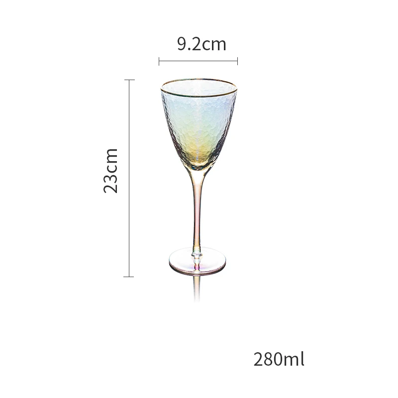 Red Wine Glass Цветной ионно-Золотой Край Хрустальный Бокал мартини бокал для романтического ужина при свечах Свадебные бокалы для шампанского стаканы пивная кружка - Цвет: Red Wine Glass