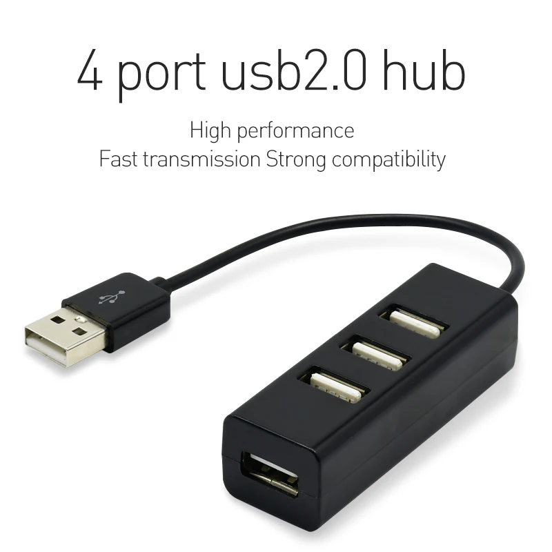 HANNORD 4-Порты и разъёмы USB 2,0 концентратор Мини USB сплитер HUB адаптер Черный/Белый высокое Скорость док-станция USB адаптер для ПК компьютер аксессуары