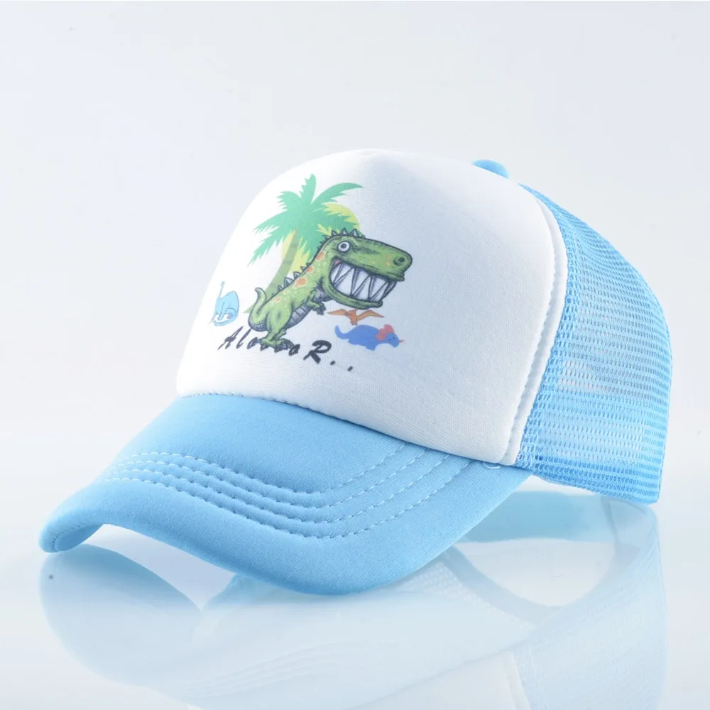 Детская мультяшная бейсболка детская бейсболка с сеткой Детская летняя дышащая хип-хоп шляпа для девочек шапка с динозаврами Мужская кепка