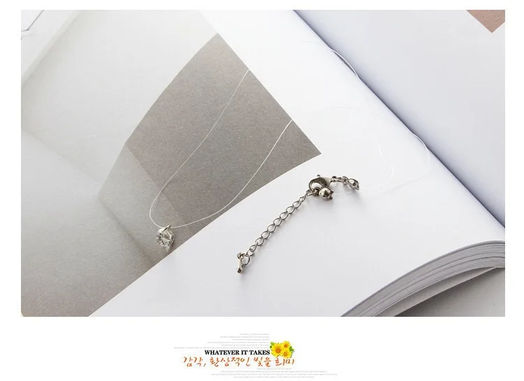 X638 Korean version of the net red simple necklace clavicle chain Transparent invisible fish line female | Украшения и аксессуары