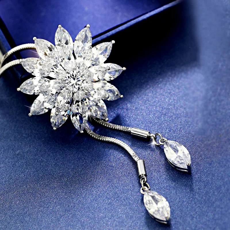 DuoTang змея подвеска цветы на цепочке ожерелье s Прозрачный Кристалл Мода