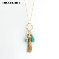 toucheart bohemia tassel pendant necklaces with fashion gold color link chain necklace for women collier ethnique pendentif