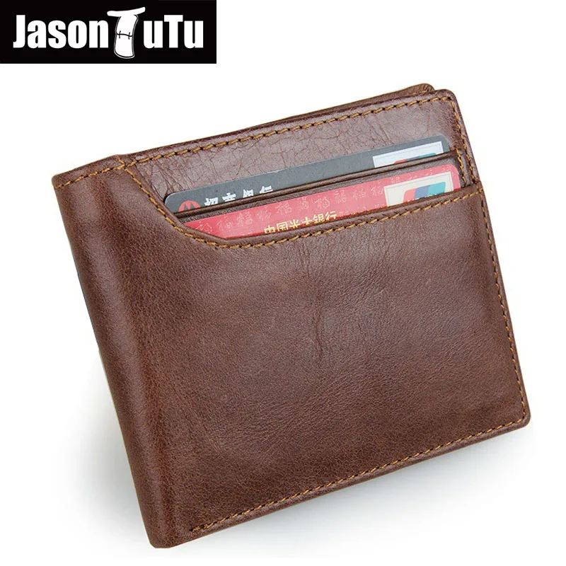 JASON TUTU Ретро кошелек RFID Щит анти-сканирование натуральная кожа кошельки голова