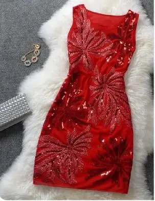 Женское летнее платье 2021 модное без рукавов с вышивкой и бусинами блестками для