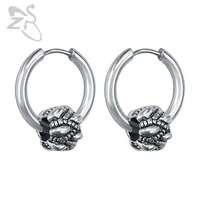 zs round circle earrings small hoop earrings stainless steel vintage silver color hoop earrings kpop style mens ear pendientes