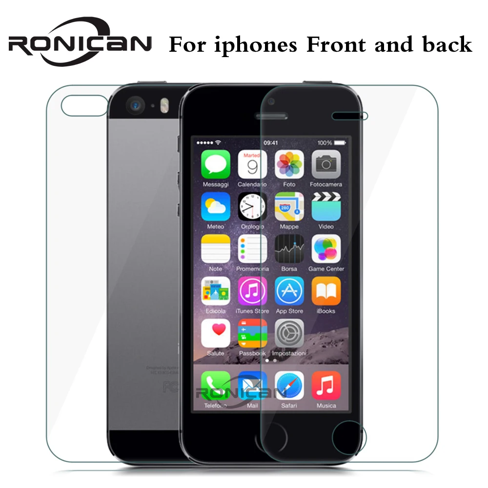 2 шт./лот переднее + заднее закаленное стекло для iPhone 5 5s SE 4 4S 6 6s 7 8 Plus задняя защита