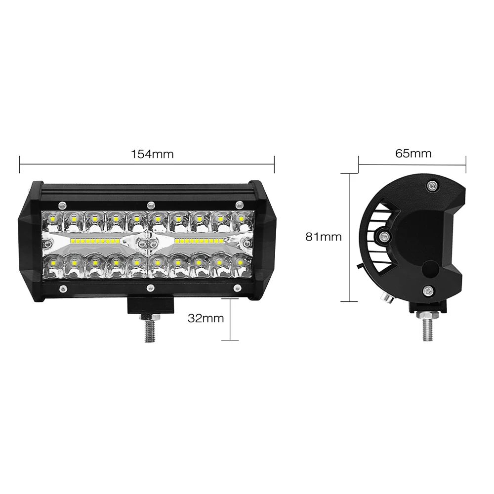 2pcs 7inch 120W LED Light Bar Spot Flood Combo Beam Work Driving Fog Lamp Road Lighting for Car Jeep Truck SUV ATV Boat | Автомобили и