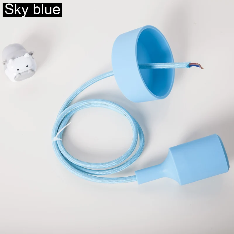Sky blue Красочный подвесной светильник из силикагеля, подвесной светильник для детской комнаты, декоративная лампа для дома, тринадцать цветов, держатель E27, AC90-260V - Цвет корпуса: Sky blue