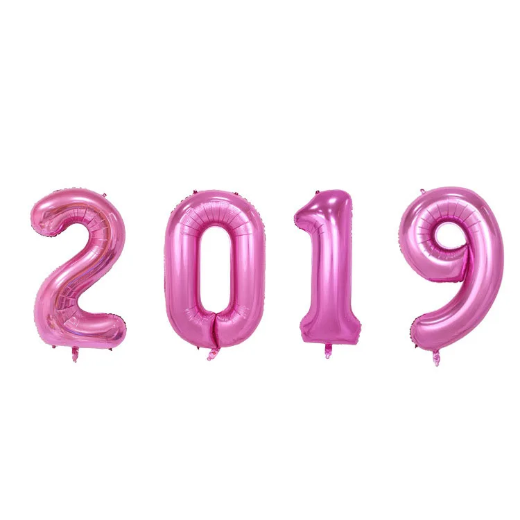 Шары из фольги с цифрами 2019 16/32/40 дюймов 4 шт. шары золотыми рождественские