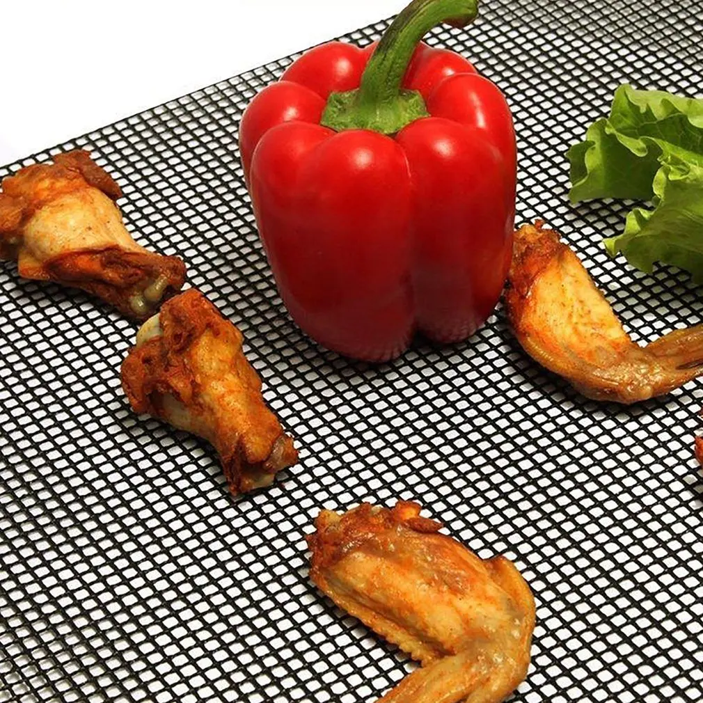 Non-stick DIY Barbecue Mesh Pad Cooking Outdoor Grid Round Rectangular Environmental yami |