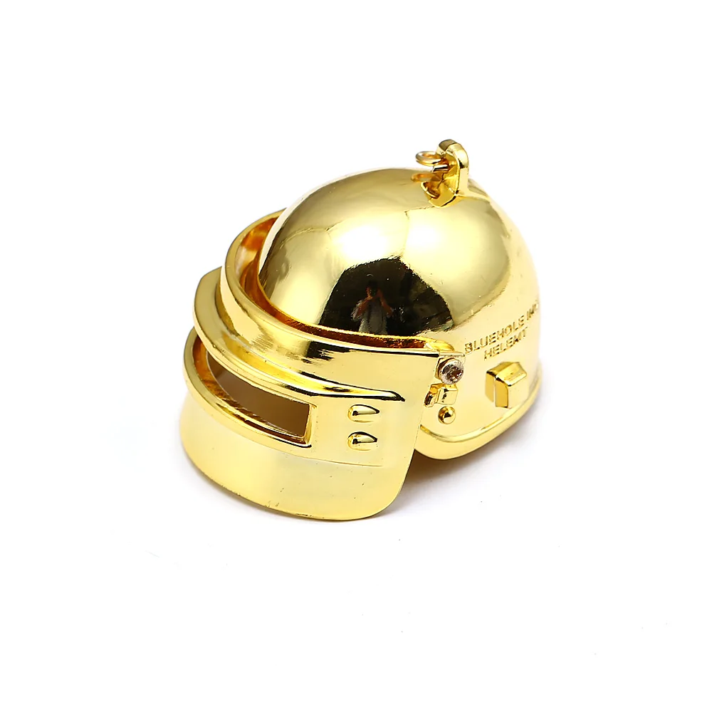 gold Hsic Game Playerunknown's боя брелок Золотой кулон едят куриные 3D брелок в форме шлема PUBG Сувенирные ювелирные изделия - Цвет: gold