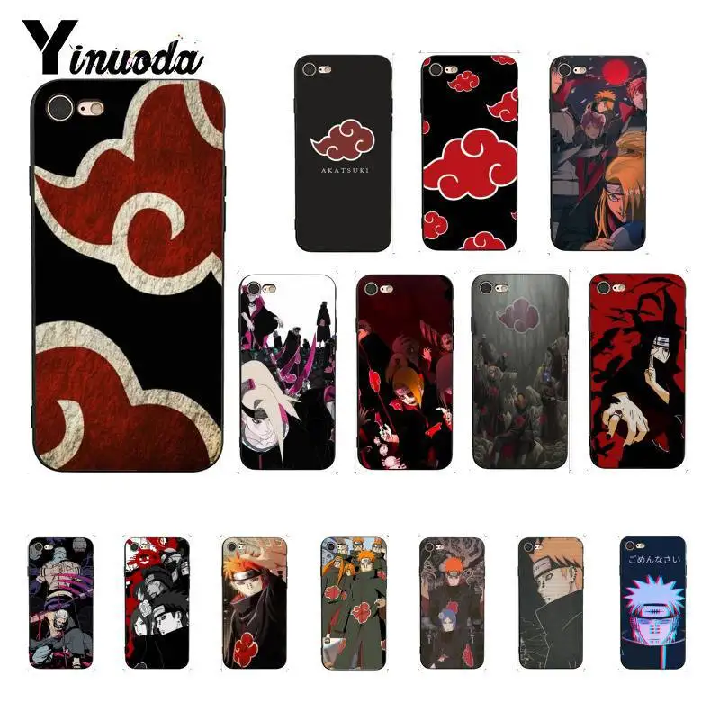 Yinuoda Наруто AKATSUKI индивидуальный рисунок чехол для телефона iPhone 8 7 6 6S 6Plus X XS MAX 5 5S SE