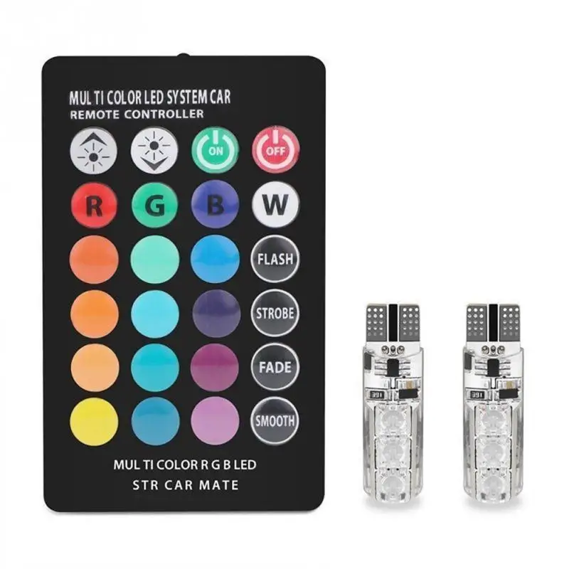 T10 W5W светодиодный светодиодные фары лампы RGB с дистанционным Управление 194 168 501